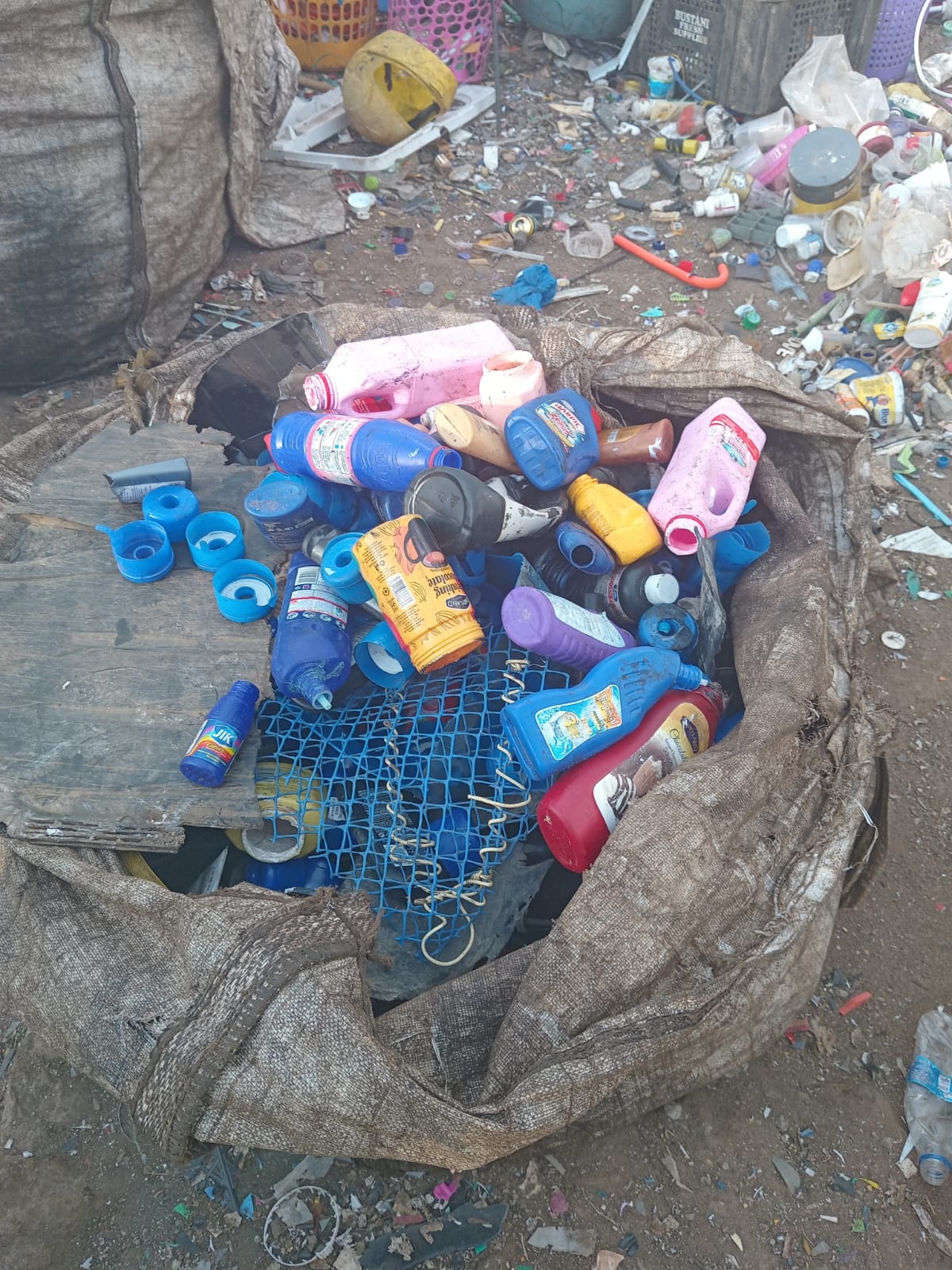 Sorted plastic waste ready for processing